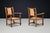French Oak and Rush Armchairs in the style of Charles Dudouyt, France, 1940, Set of 2 For Sale - Image 4 of 11