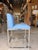Contemporary Palecek Blue Leather Counter Stool With Stainless Steel Legs For Sale - Image 3 of 8