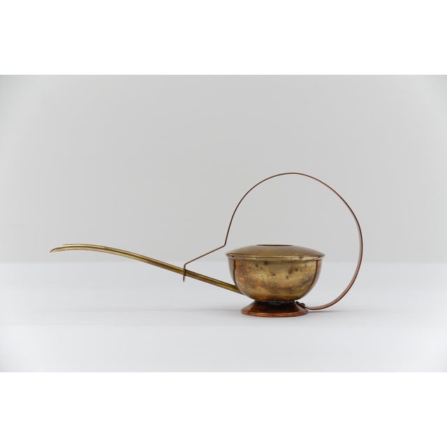 Mid-Century Modern Vintage Austrian Brass and Copper Watering Can, 1950s For Sale - Image 3 of 12