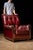 c. 1970s/1980s; Hancock & Moore - Hickory, NC Vintage button tufted armchair and rectangular ottoman pair. This set...