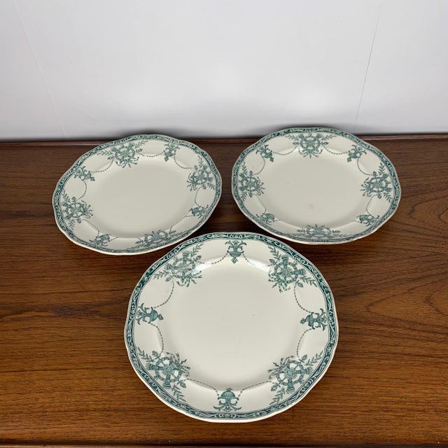 Compiègne Flat and Deep Plates from Longwy Factory, 1890s, Set of 6 For Sale - Image 7 of 18