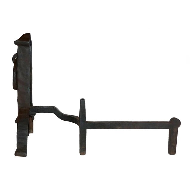 Arts & Crafts Antique Andirons Arts and Crafts Style - A Pair For Sale - Image 3 of 6