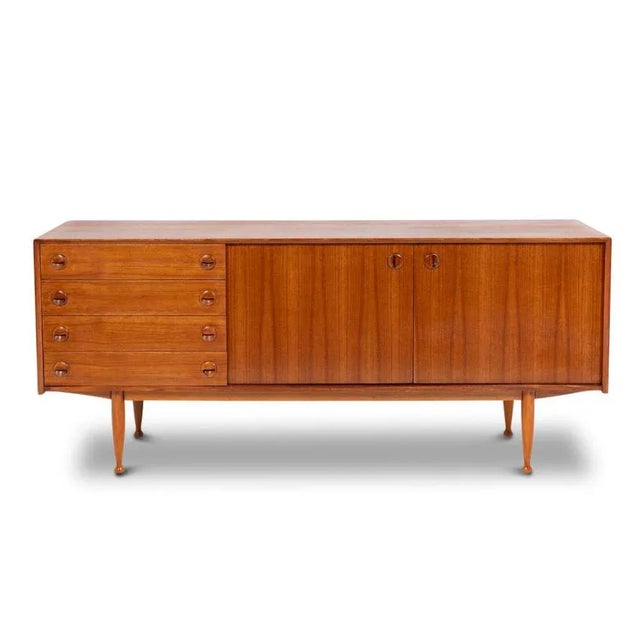 Teak Sideboard with 4 Drawers and 2 Doors, 20th Century For Sale - Image 6 of 6