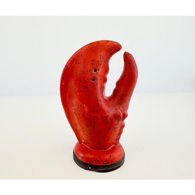 Ceramic Vintage Coastal Red Ceramic Lobster Claw Salt and Pepper Shakers, a Pair For Sale - Image 7 of 11