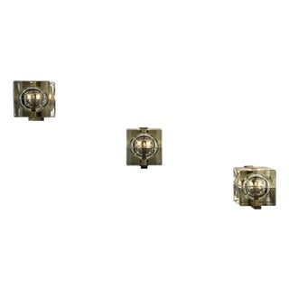 Vintage Cubosfera Wall Lights by Alessandro Mendini for Fidenza Vetraria, 1960s, Set of 3 For Sale