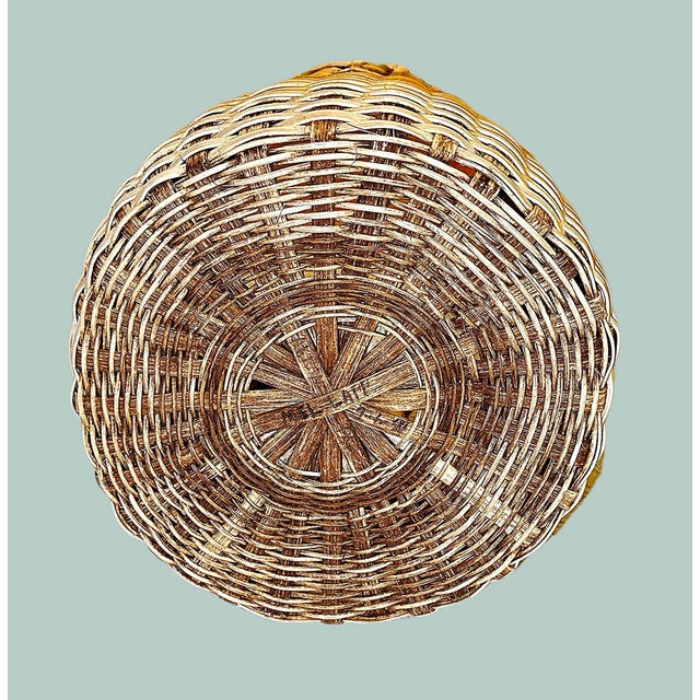 French Market Vintage Hand Woven Basket For Sale - Image 9 of 12
