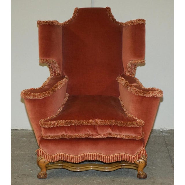 Set of Italian Carolean-William Morris Wingback Armchairs For Sale - Image 17 of 18