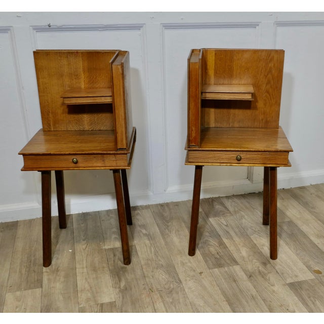 1960s Arts and Crafts French Bedside Tables, 1960s, Set of 2 For Sale - Image 5 of 8