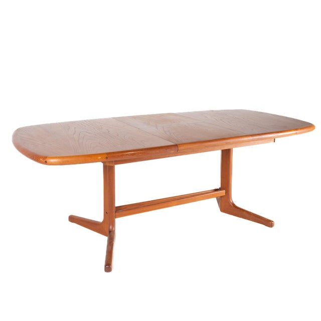 Cinnamon Dyrlund Style Mid Century Teak Hidden Leaf Dining Table For Sale - Image 8 of 13