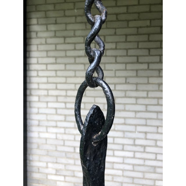 18th Century French Hand Forged Wrought Iron Cremaillere Kitchen Tool Holder For Sale - Image 5 of 13