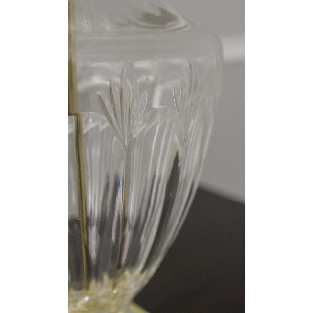 Pair Crystal & Brass Urn Table Lamps For Sale - Image 4 of 11