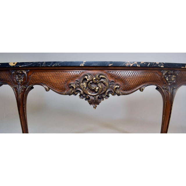 Monumental Louis XV Style Console Table, Portoro Marble Top, 1920s For Sale In Philadelphia - Image 6 of 18