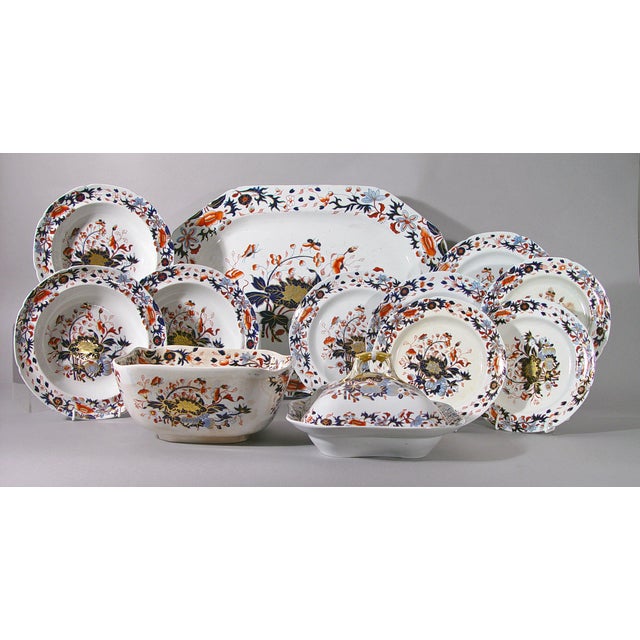 Traditional Spode New Stone China Imari Dinner Service, Pattern 3504, Eighty-Four Pieces Circa 1822–1825 For Sale - Image 3 of 10