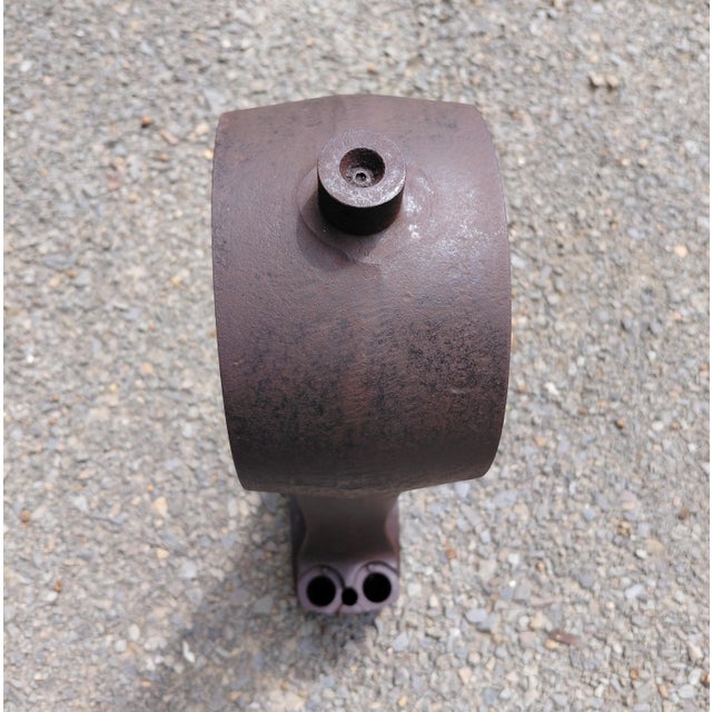 Locomotive Piston Rod Connector Cast Iron and Brass. It measures 33" high x 12.5" wide x 4.5" deep. Cast iron with rust...