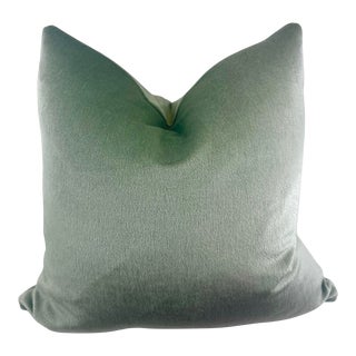 Brunschwig & Fils "Autun Mohair" in Leaf 22" Pillows-A Pair For Sale