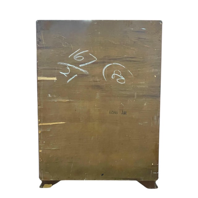 1970s Vintage Art Deco Highboy Dresser With Waterfall Front and Bakelite Style Handles For Sale - Image 10 of 11