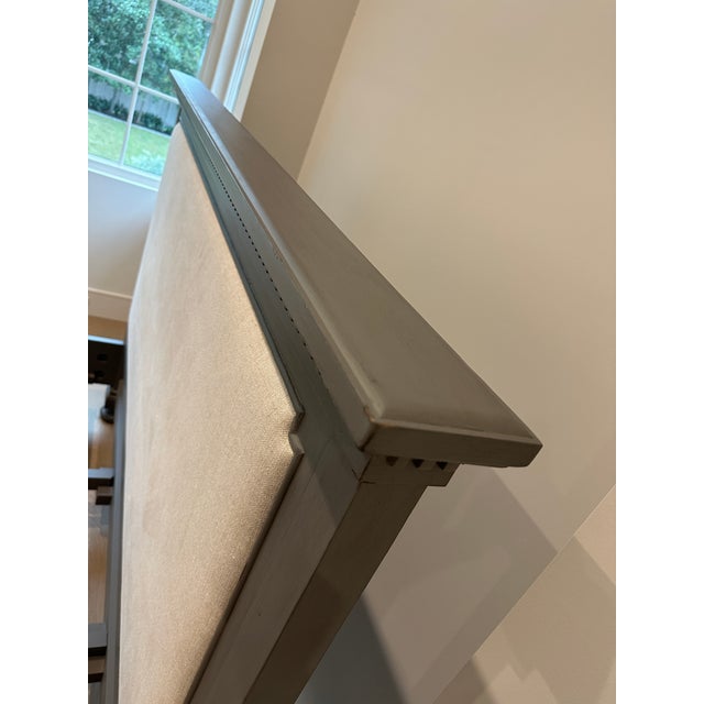Rh Restoration Hardware St. James Fabric Panel King Bed W/Footboard - Antiqued Graphite & Sand Belgian Linen For Sale - Image 12 of 12