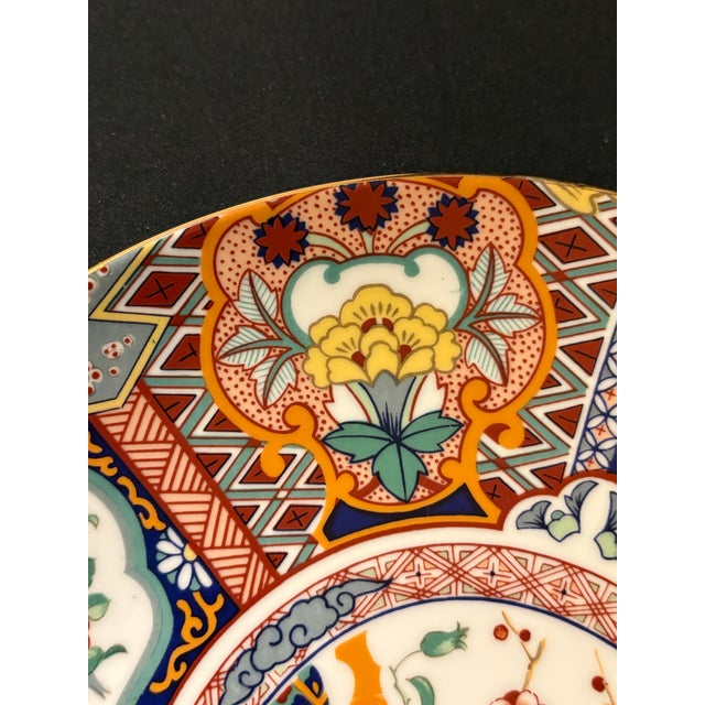 Imari Porcelain Colorful Imari Style Porcelain Plate With Floral Motif For Sale - Image 4 of 7