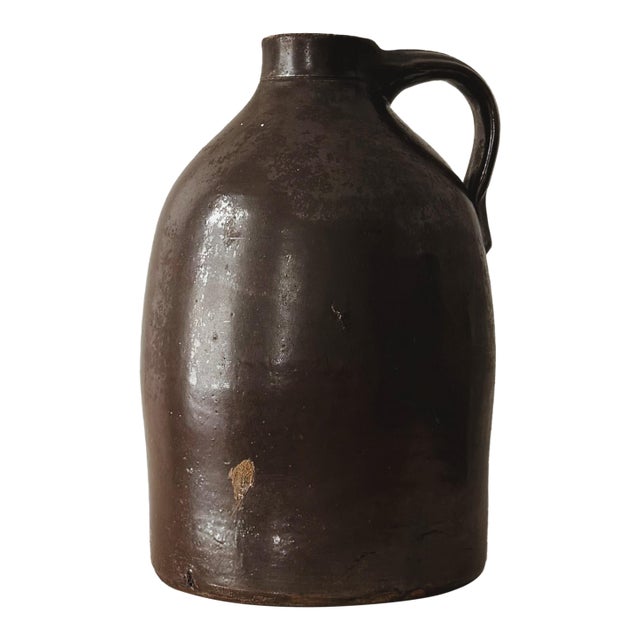 Vintage Stoneware Jug With Handle | American Appalachian, Circa 1940s–1960s For Sale