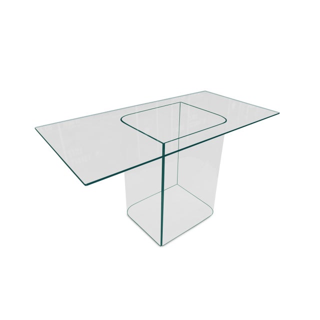 1970s Modernist Clear Glass Dining Table, 1970s For Sale - Image 5 of 5