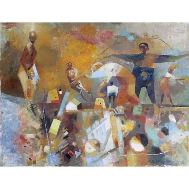 Victor Karnauh, Walk in the City, Oil on Canvas, 1990s For Sale - Image 6 of 7