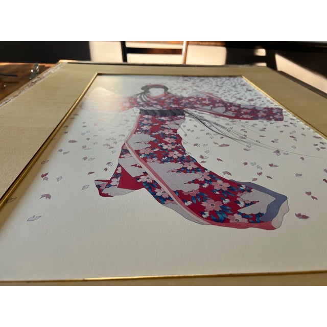 Printmaking Materials Hisashi Otsuka “Lady of Floating Blossoms,” 1982 — Framed Japanese Lithograph For Sale - Image 7 of 10