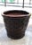 Large Vintage Basketweave Flower Pot Planter Brown Glazed Terracotta For Sale In Raleigh - Image 6 of 8