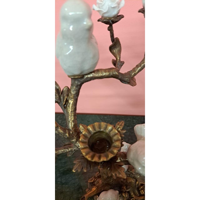 Gold Vintage Bronze and Porcelain Candlestick, 2010 For Sale - Image 8 of 13