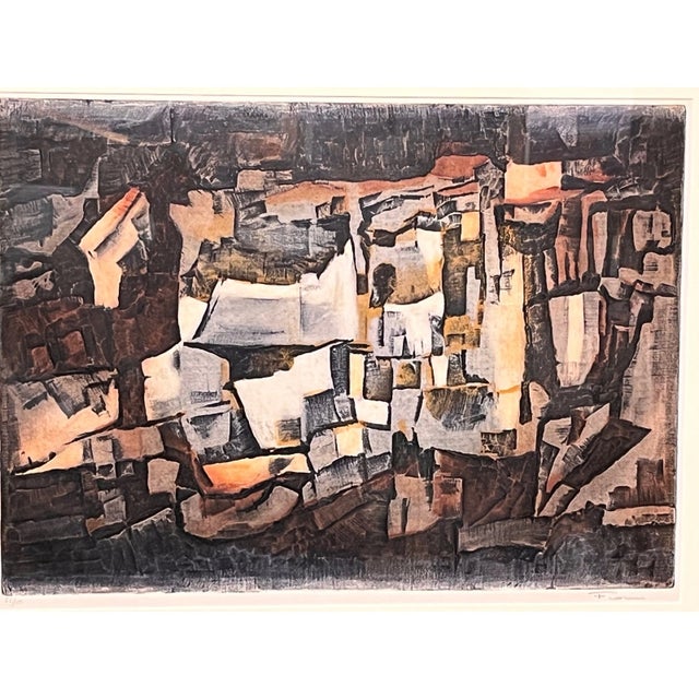 Fiorini Abstract Etching Aquatint 55/100 SF Michael Thompson Gallery Framed For Sale - Image 4 of 6