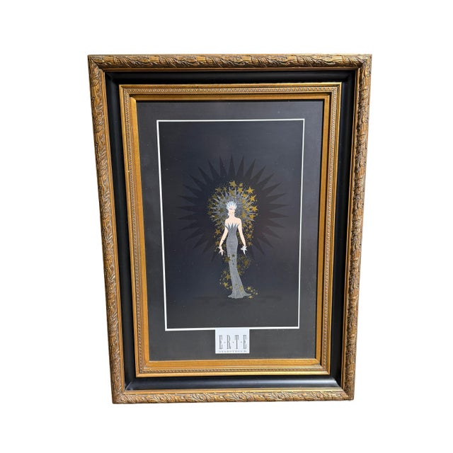 Incredible Pair of Framed Erté Lithographs of Radiance & Starstruck For Sale In Portland, OR - Image 6 of 14