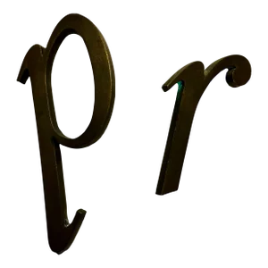 Mid-Century Brass Letters P R