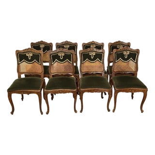 Early 20th Century French Antique Louis XV Caned Dining Chairs-Set of 8 For Sale