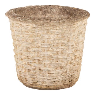 Reconstituted Stone Basketweave Planter, English 20th Century For Sale