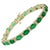 12 Ct Natural Brazilian Emerald and Diamond Tennis Bracelet 14 Karat WHITE Gold For Sale - Image 17 of 18