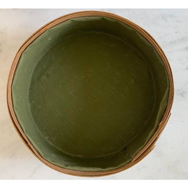 Wood Vintage Hand Painted Wooden Round Box For Sale - Image 7 of 9