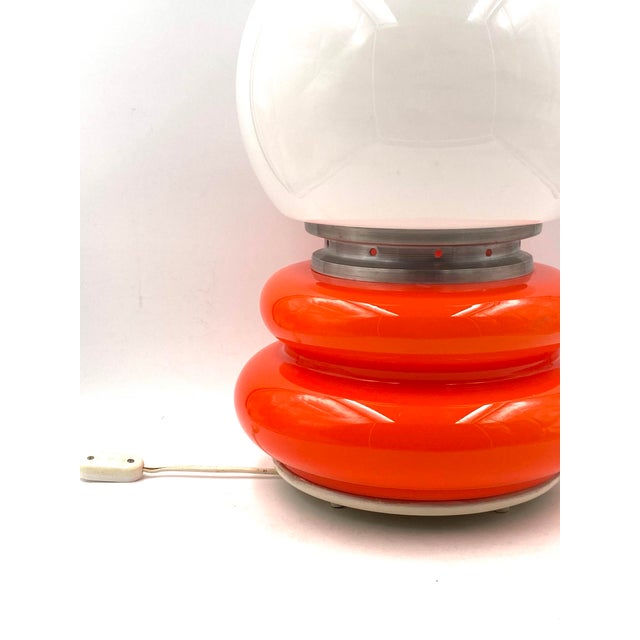 1970s Space Age Orange Murano Glass Table Lamp by Carlo Nason, 1970s For Sale - Image 5 of 15