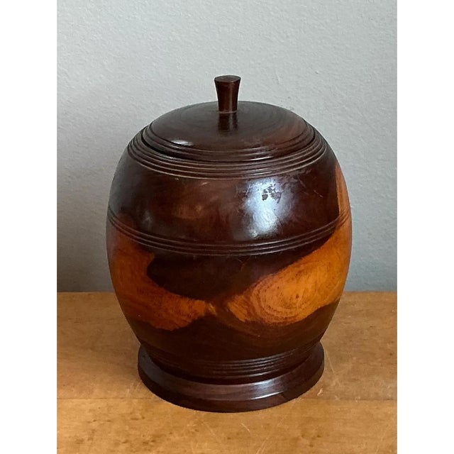 Mid 20th Century Vintage Turned Wood Lidded Jar For Sale - Image 5 of 12