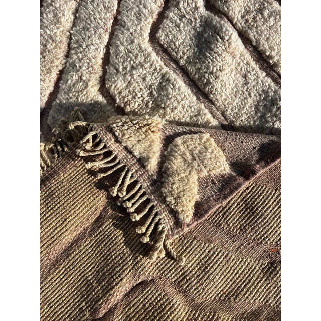 Cream Large Moroccan Berber Rug, 1990 For Sale - Image 8 of 11