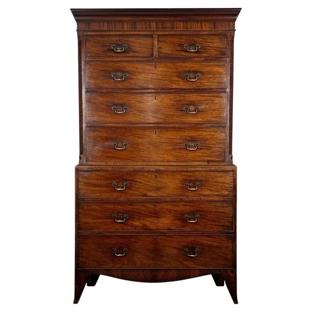 18th Century Georgian Mahogany Chest on Chest For Sale - Image 12 of 12