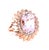 Contemporary 12.26 Carat Oval Cut Kunzite Diamond 14 Karat Rose Gold Cocktail Ring For Sale - Image 3 of 10