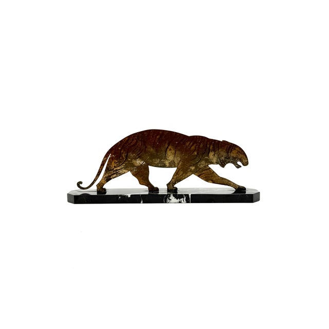 Art Déco Bronze Tigre Sculpture, France Ca. 1930 For Sale - Image 4 of 12