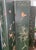 Lovely 20th century two-sided Japanese screen with 6 panels portraying flora & fauna. Birds, branches, and flowers are...