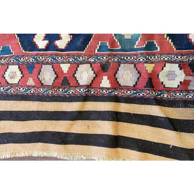 Textile Antique Shahsavan Kilim/Rug, C-1900's as Is For Sale - Image 7 of 8