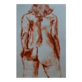 Angela Lyle "Sanguine Nude" Mixed Media Painting on Paper For Sale