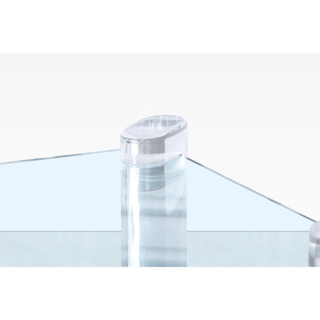 1980s Mid-Century Modern Lucite and Glass Coffee Table by Karl Springer For Sale - Image 11 of 12