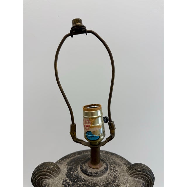 1987 Bon Art Textured Ceramic Urn Table Lamp For Sale - Image 4 of 9