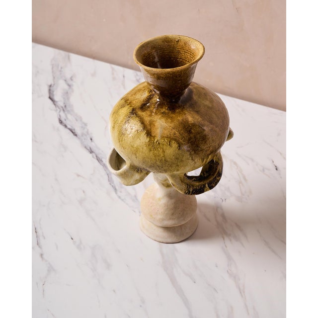 Handmade Mediterranean "Fig Vase 3" Glazed Stoneware by Canoa Lab for TRNK From Deriva Y Trampa Series For Sale - Image 9 of 11