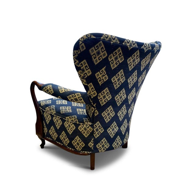 Mid-Century Modern Beech Open-Framed Armchair with Kilim Upholstery from Fritz Hansen, 1950s For Sale - Image 3 of 11