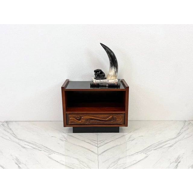 Wood Sculptural Oceanic Nightstand by Pulaski, 1960's, Style of Witco For Sale - Image 7 of 9
