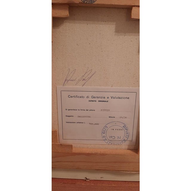 Pittis, Couple of Dancers, 1983, Oil on Canvases, Framed, Set of 2 For Sale - Image 7 of 18